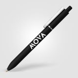 Vue 2 de Stylo Lark en plastique recyclé avec clip anti-stress