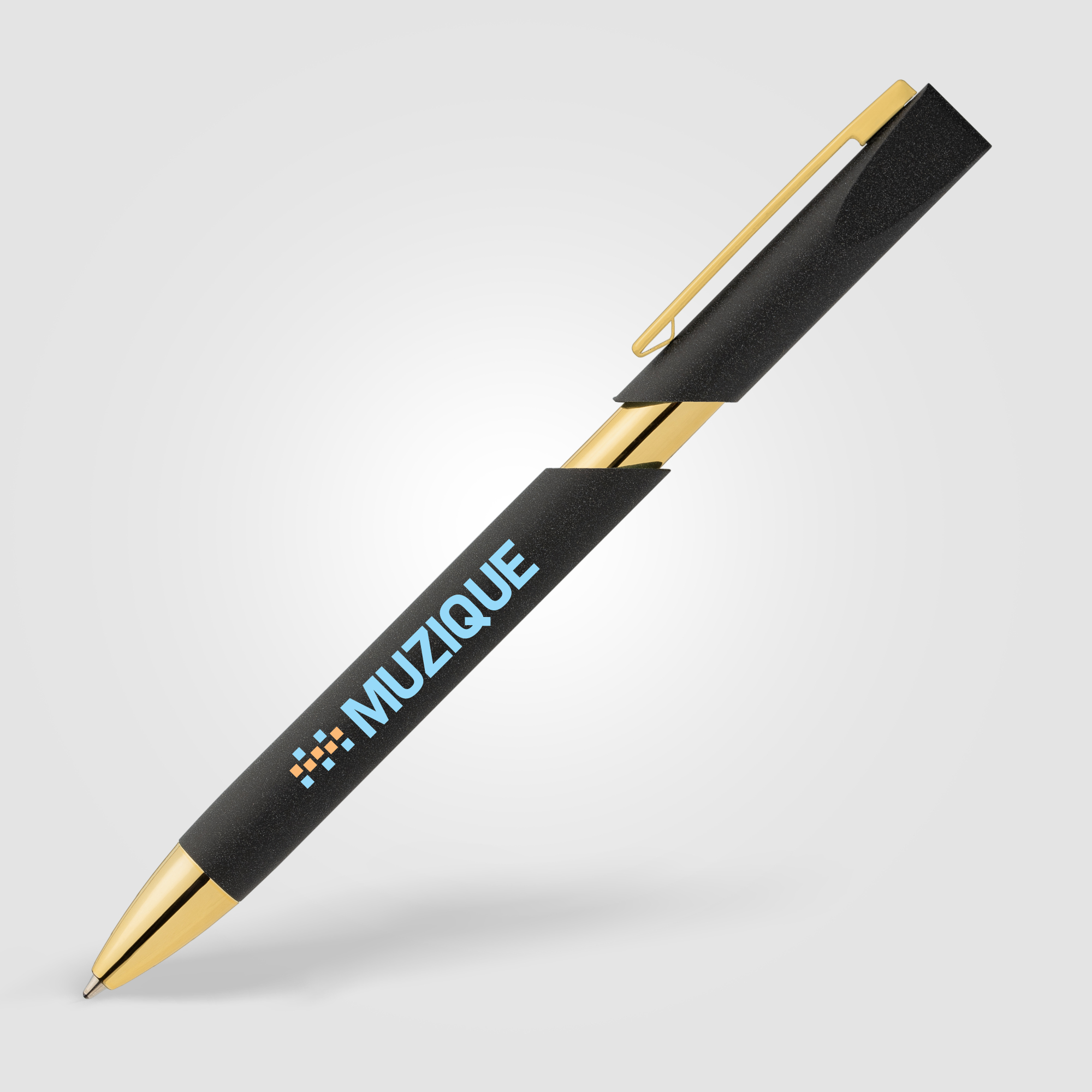 Stylo Aurelia avec finitions dorées en plastique recyclé
