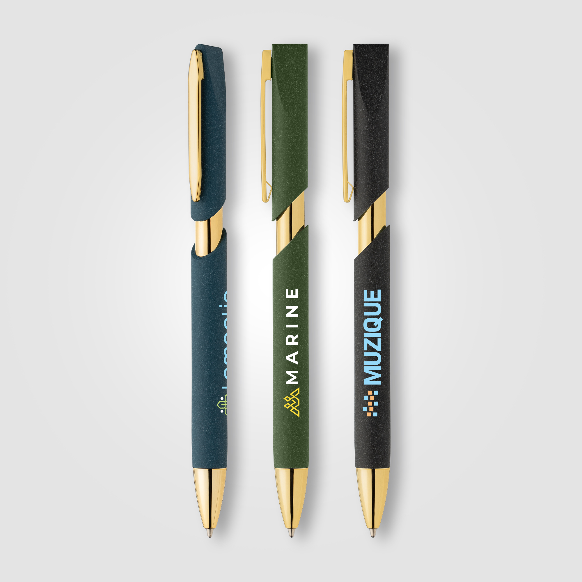 Stylo Aurelia avec finitions dorées en plastique recyclé