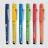 Vue 4 de Stylo Tavi en plastique recyclé avec stylet et fidget spinner à encre gel