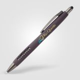 Vue 6 de Stylo Avalon en plastique recyclé avec finition pierre et stylet