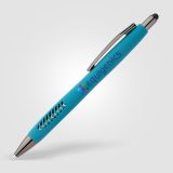 Vue 10 de Stylo Avalon en plastique recyclé avec finition pierre et stylet