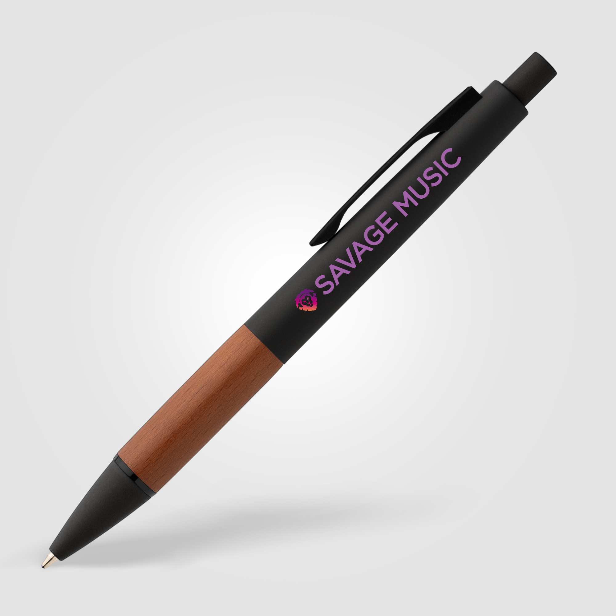 Stylo Tide en plastique recyclé avec grip en bois
