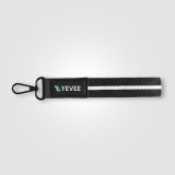 Vue 8 de Porte-clés Newport en rPET tissé motif chevron avec mousqueton à pression – 19 × 2,5 cm