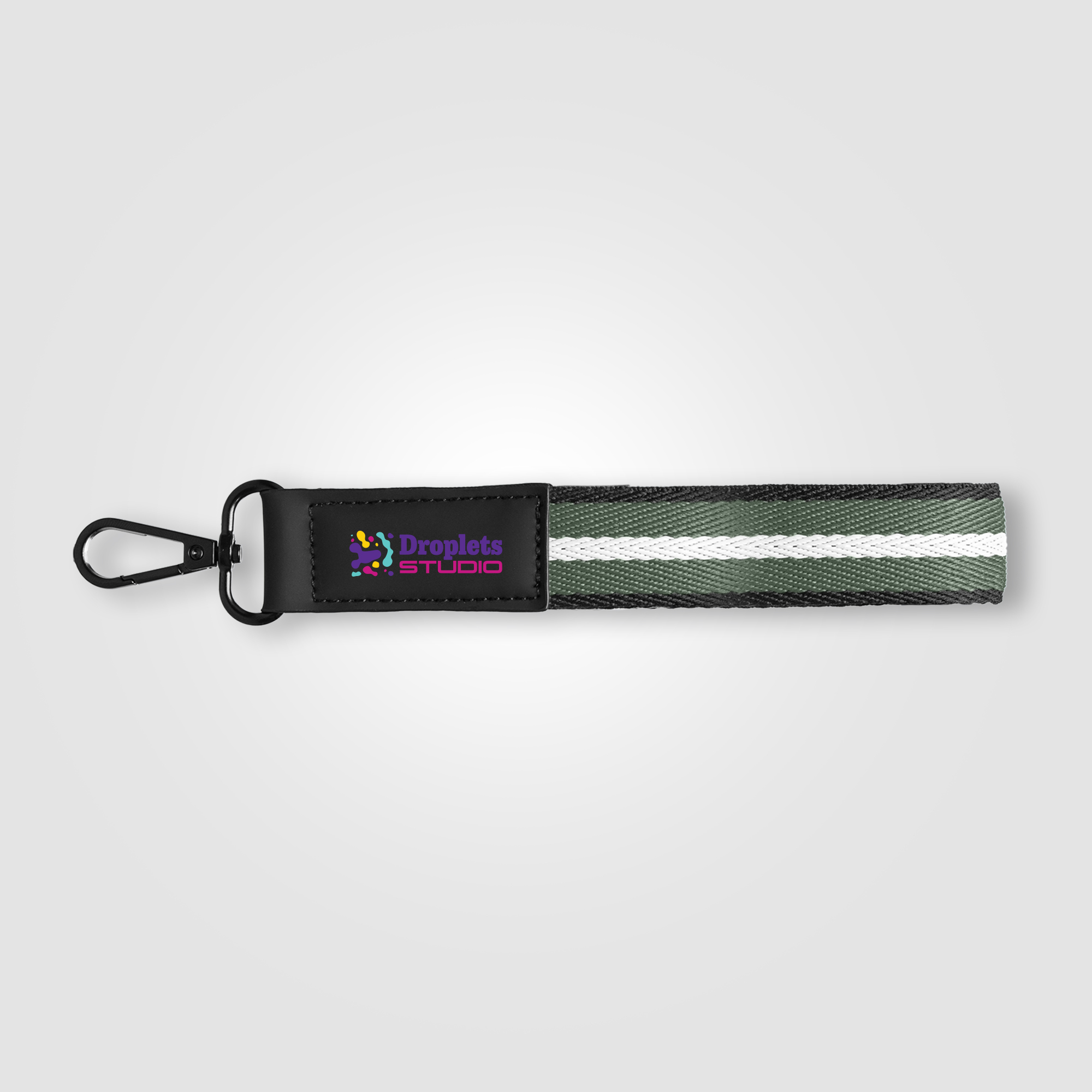 Porte-clés Newport en rPET tissé motif chevron avec mousqueton à pression – 19 × 2,5 cm