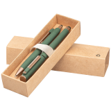 Vue 2 de Coffret cadeau stylo York, plastique recyclé, finition bronze, boîte décorée - marquée