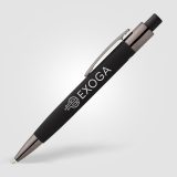 Vue 2 de Stylo Malmö en aluminium recyclé avec corps soft-touch