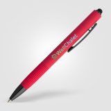 Vue 15 de Stylo à bille Saga, aluminium recyclé, mécanisme à bouton-poussoir et stylet