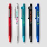 Vue 4 de Stylo Lisbon, aluminium recyclé, monochrome, stylet anti-stress