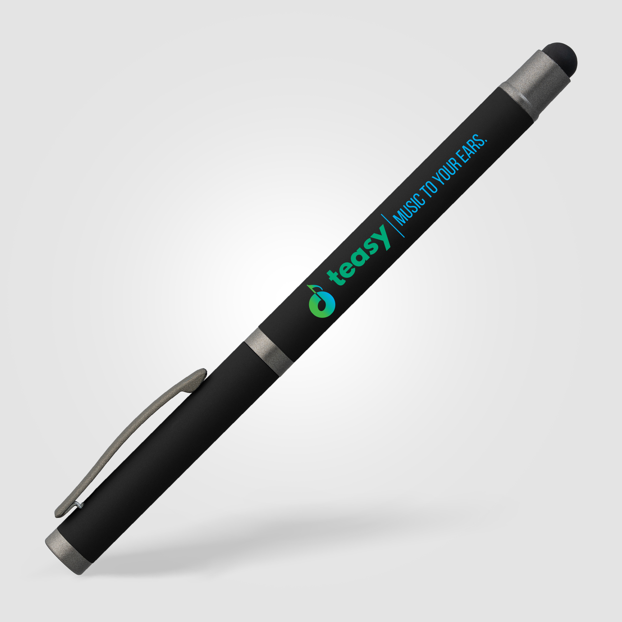 Stylo gel à stylet Bowie en aluminium recyclé