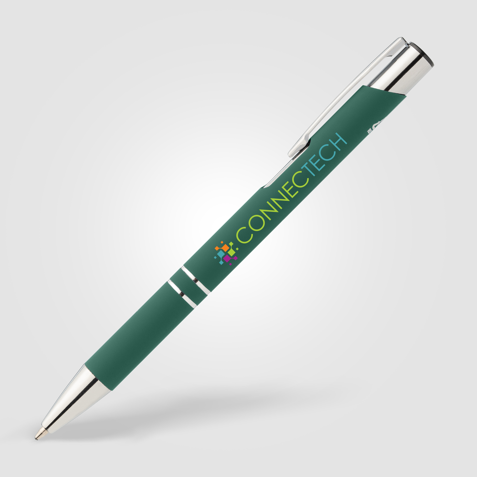 Stylo Crosby en aluminium recyclé avec finition soft-touch et détails chromés