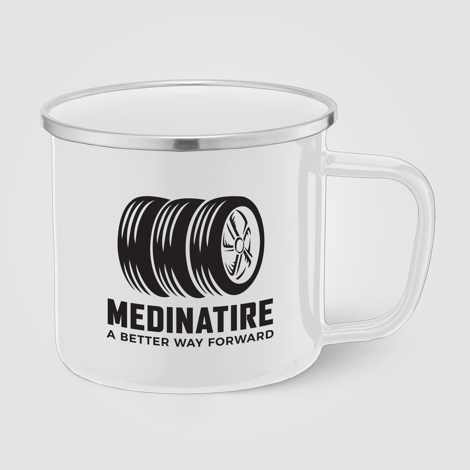 Wyoming - 385 ml Mug de camping émaillé avec bord en acier inoxydable