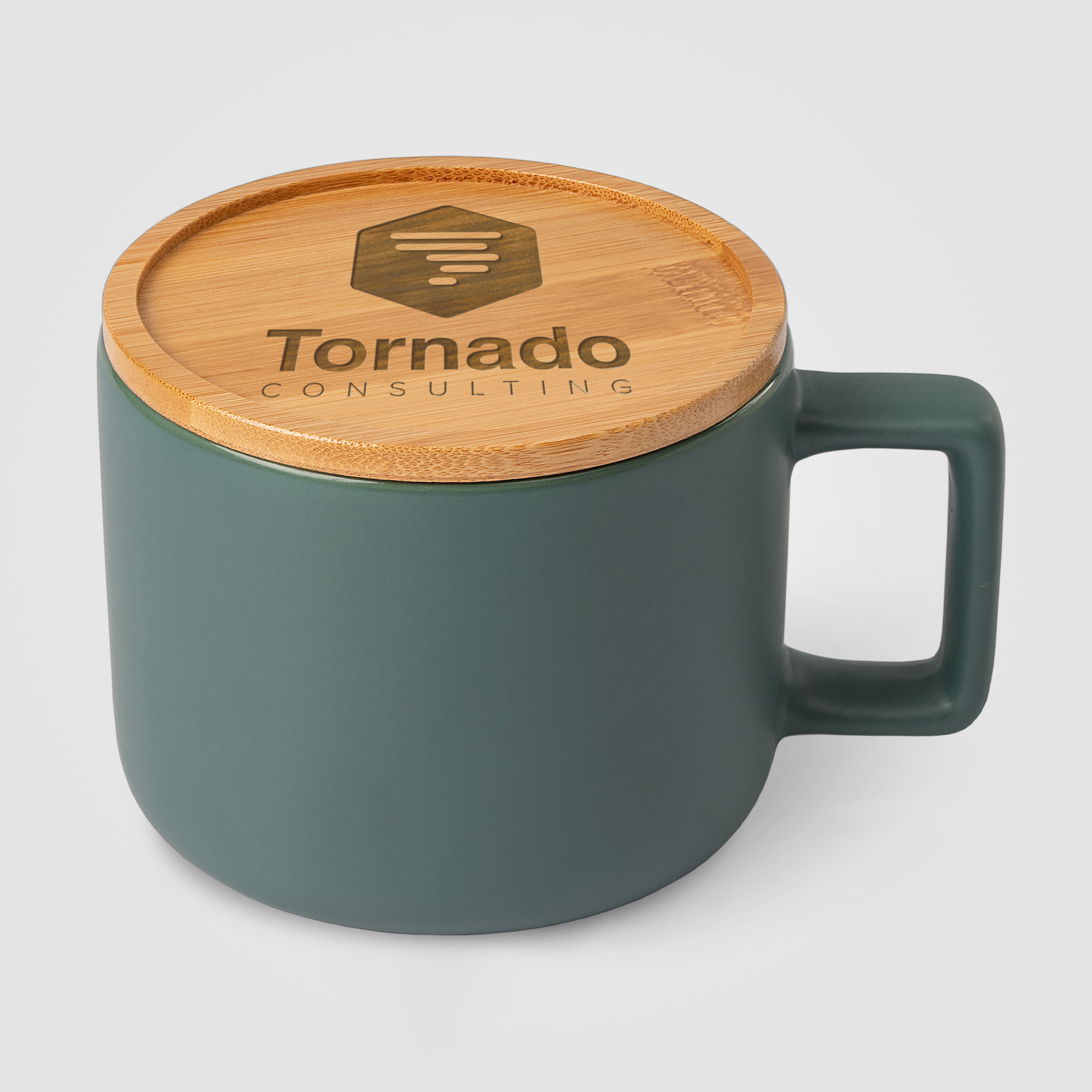 Café Virtuoso - 355 ml Tasse en céramique avec couvercle en bambou