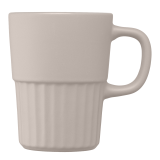 Vue 2 de Mug Majesty en céramique avec finition mate et relief cannelé – 445 ml