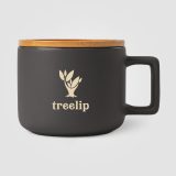 Vue 4 de Mug Café Virtuoso en céramique avec couvercle en bambou – 355 mL - Ceram-X