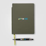 Vue 10 de Set carnet et stylo Malmö en PU recyclé avec passant pour stylo – A5
