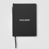 Vue 8 de Set carnet et stylo Malmö en PU recyclé avec passant pour stylo – A5