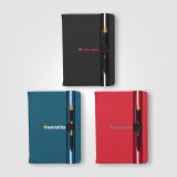 Vue 3 de Set de Stylos Newport Recyclés Chevron avec Carnet Rechargeable – A5