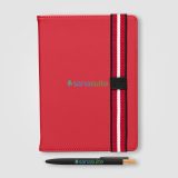 Vue 7 de Set de Stylos Newport Recyclés Chevron avec Carnet Rechargeable – A5