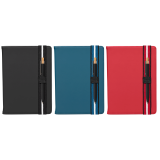 Vue 4 de Set de Stylos Newport Recyclés Chevron avec Carnet Rechargeable – A5