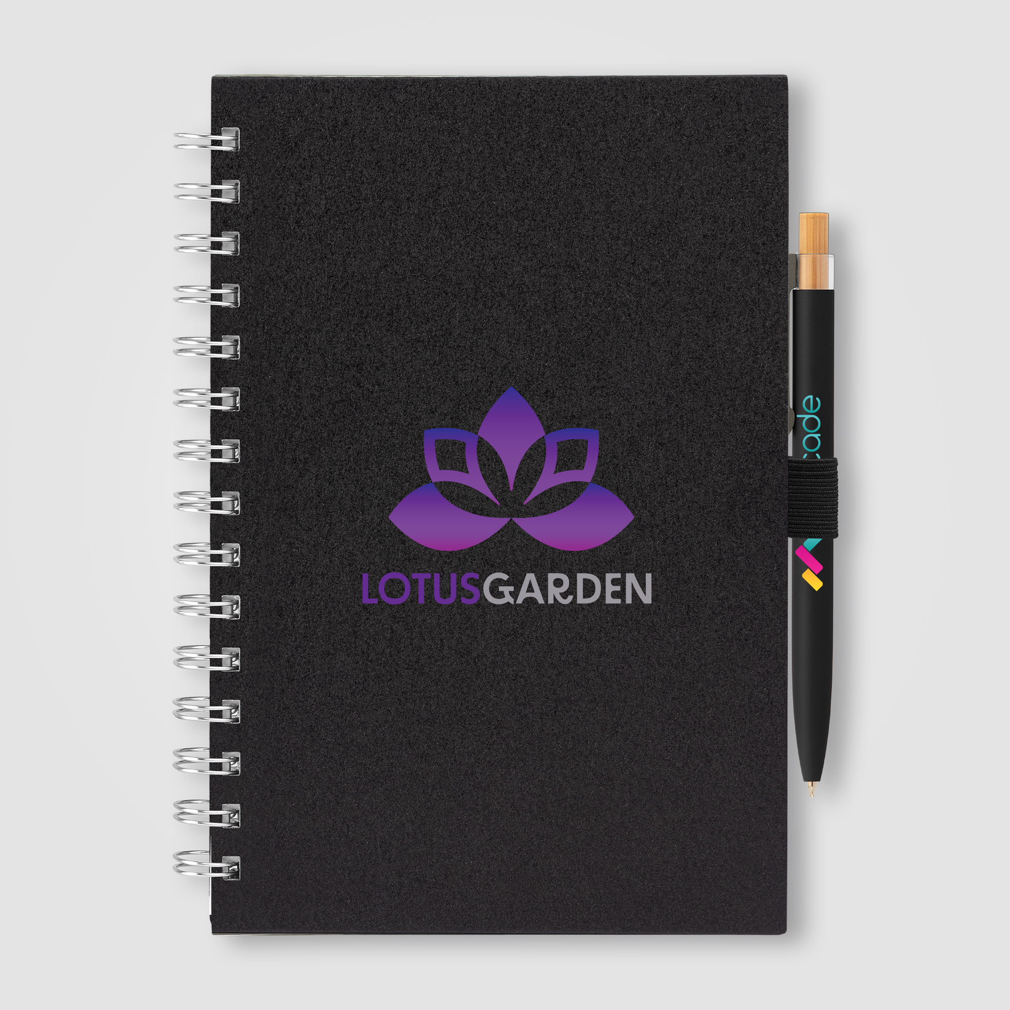 Set carnet Terra A5 à spirales, couverture rigide en carton de lait recyclé & stylo Reborn