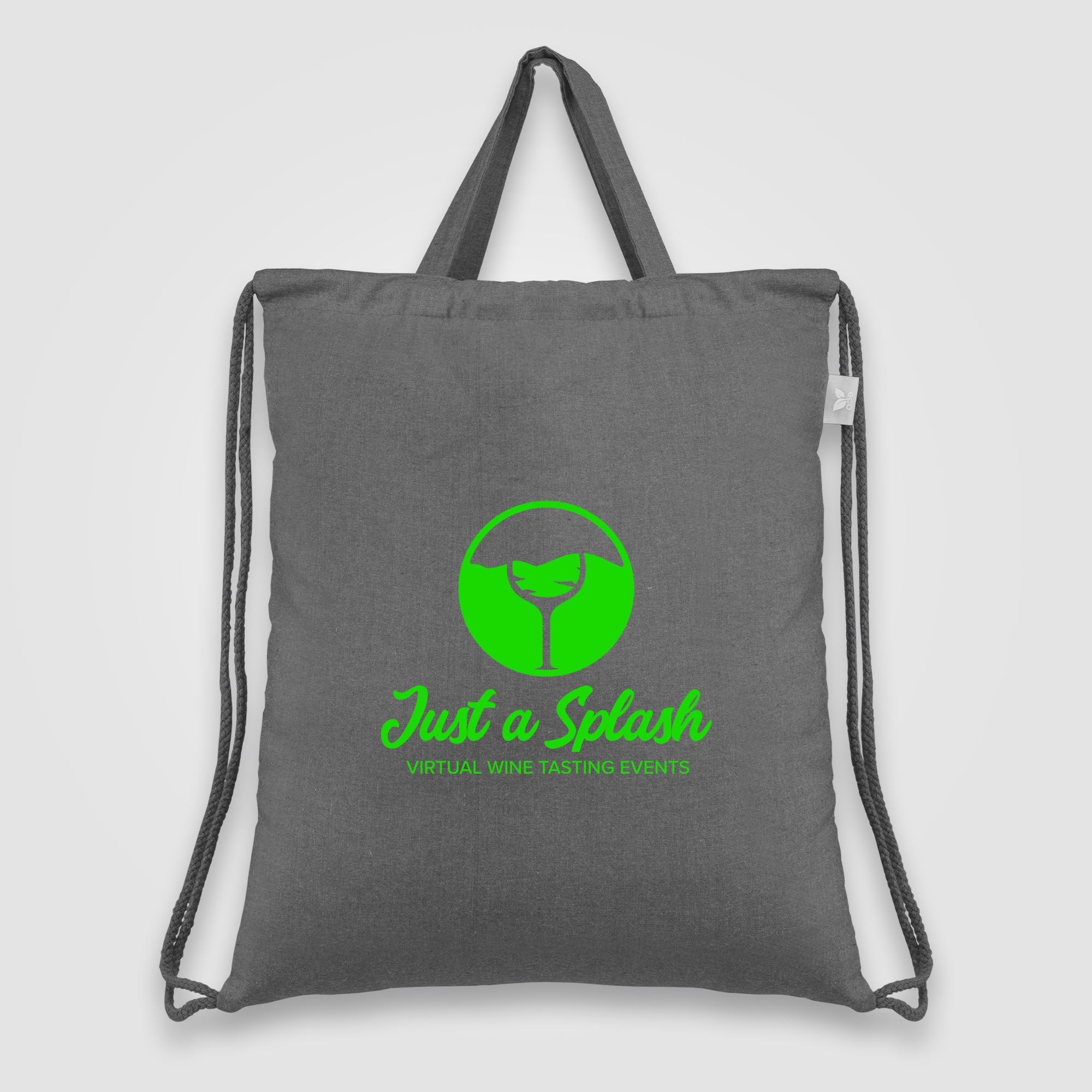 Palma - sac à cordon en coton recyclé Sac à cordon en coton recyclé 140 gsm