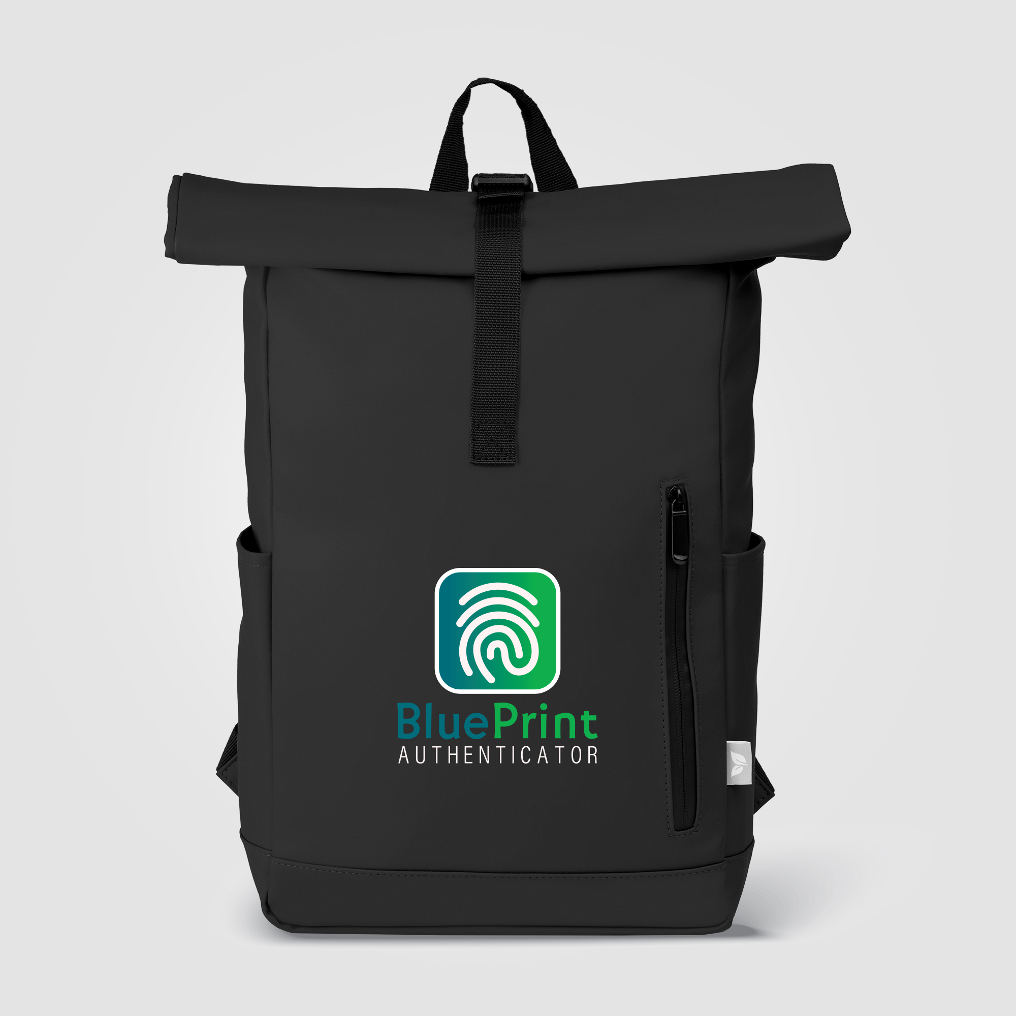 Sac à dos rolltop Malmö en PU recyclé résistant à l'eau avec fermeture à glissière pour ordinateur 1
