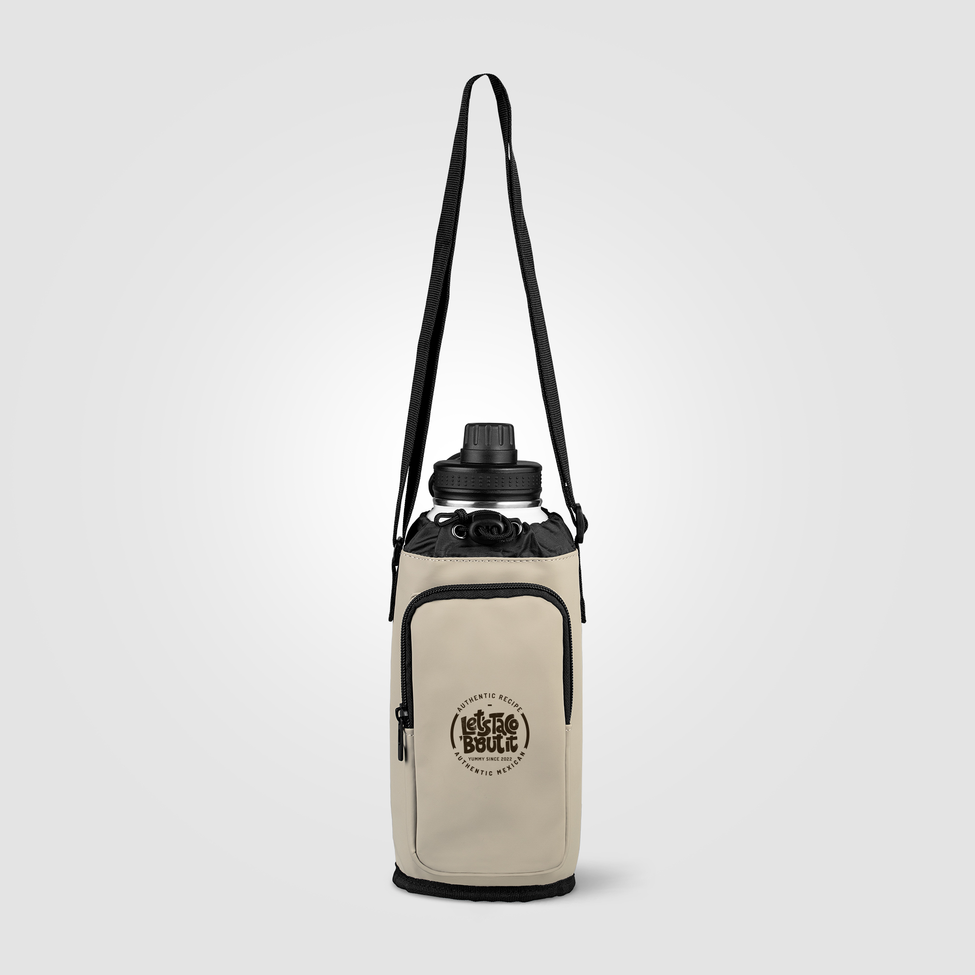 Sac porte-bouteille Malmö en PU recyclé avec poche zippée – 1,77 L