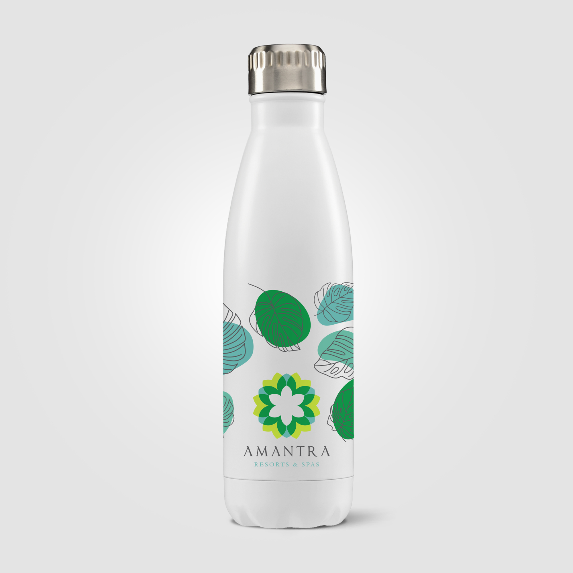 Ibiza - Bouteille en acier inoxydable à double paroi de 475 ml