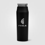 Vue 2 de Gourde Majesty à couvercle étanche en acier inoxydable recyclé - 590 ml