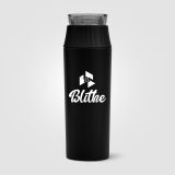 Vue 3 de Gourde Majesty à couvercle étanche en acier inoxydable recyclé - 590 ml