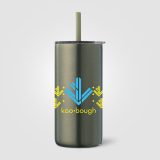 Vue 16 de Gobelet Borealis en acier inoxydable recyclé avec paille - 475 ml