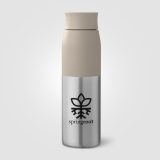 Vue 2 de Bouteille Borealis à couvercle à torsion en acier inoxydable recyclé - 650 ml