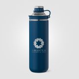 Vue 2 de Bouteille Oasis avec couvercle et poignée en acier inoxydable recyclé - 680 ml