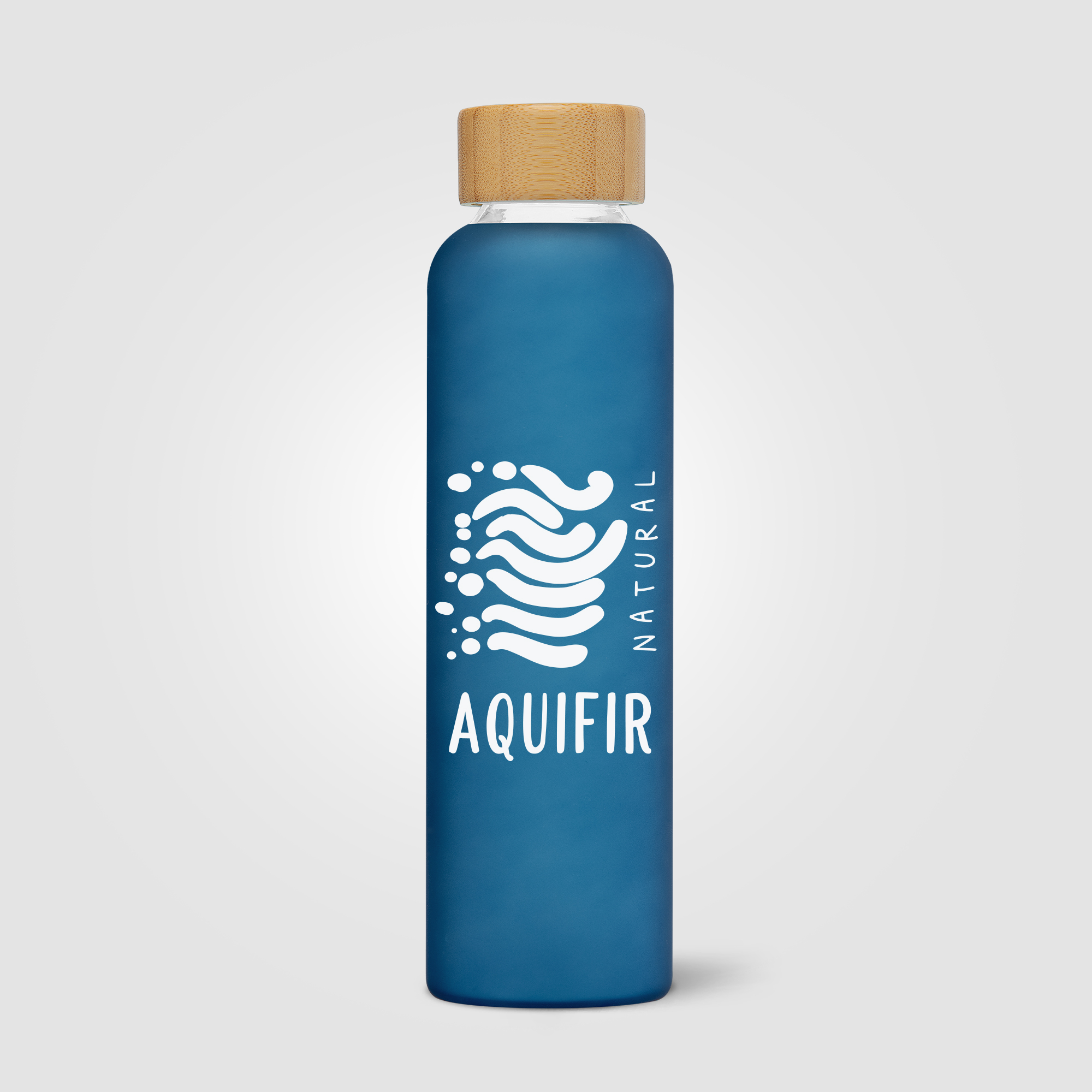 Lucerne - 590 ml Bouteille en verre borosilicate givré avec couvercle en bambou