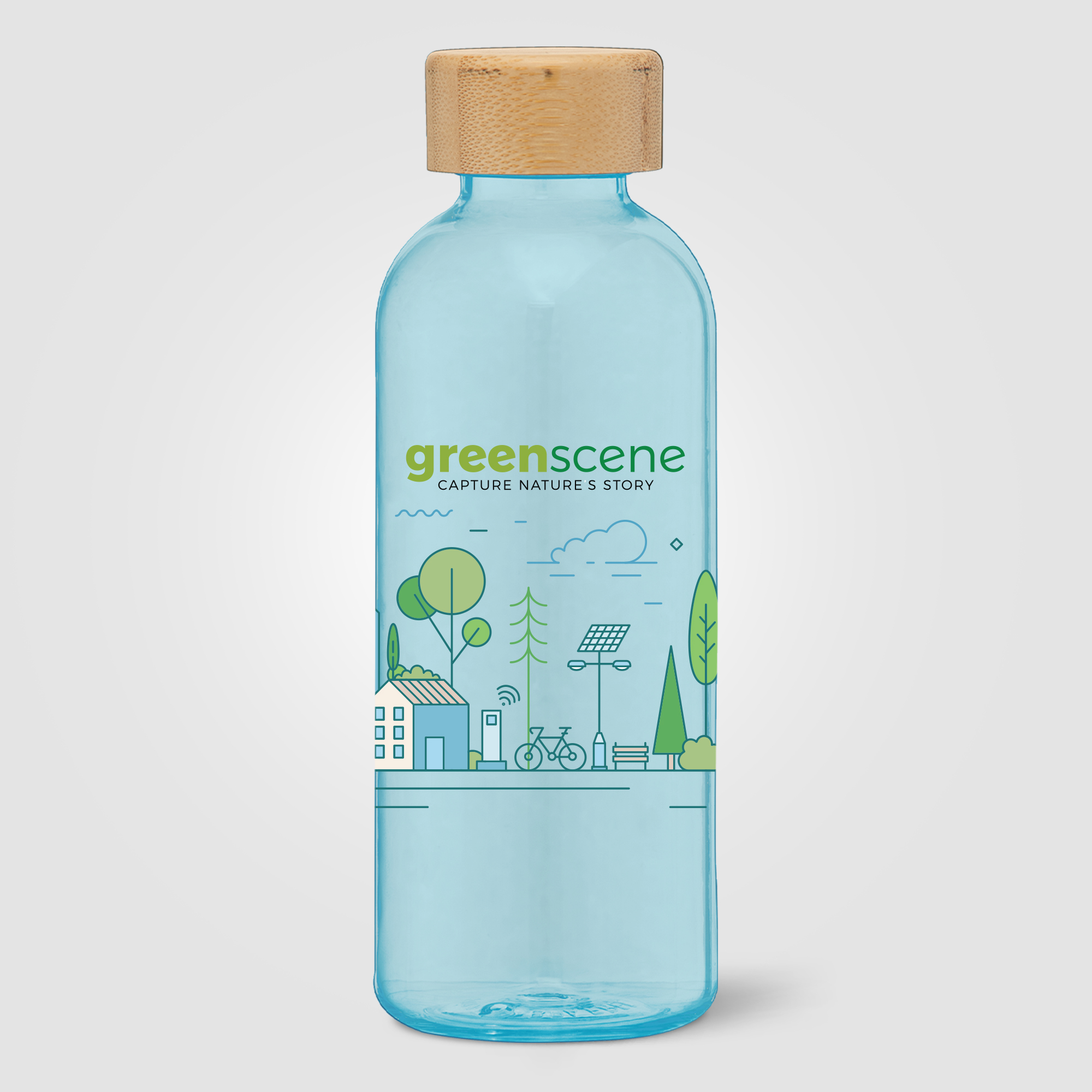 Gourde Strom en rPET de 650 ml avec couvercle en bambou