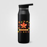 Vue 1 de Gourde Majesty en acier inoxydable recyclé avec double bouchon et poignée – 750 ml