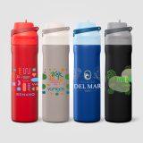 Vue 9 de Gourde Lynk en acier inoxydable à paille rabattable – 690 ml