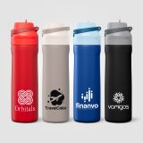 Vue 12 de Gourde Lynk en acier inoxydable à paille rabattable – 690 ml