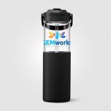 Vue 7 de Gourde Juno en verre avec housse en silicone et paille – 650 ml