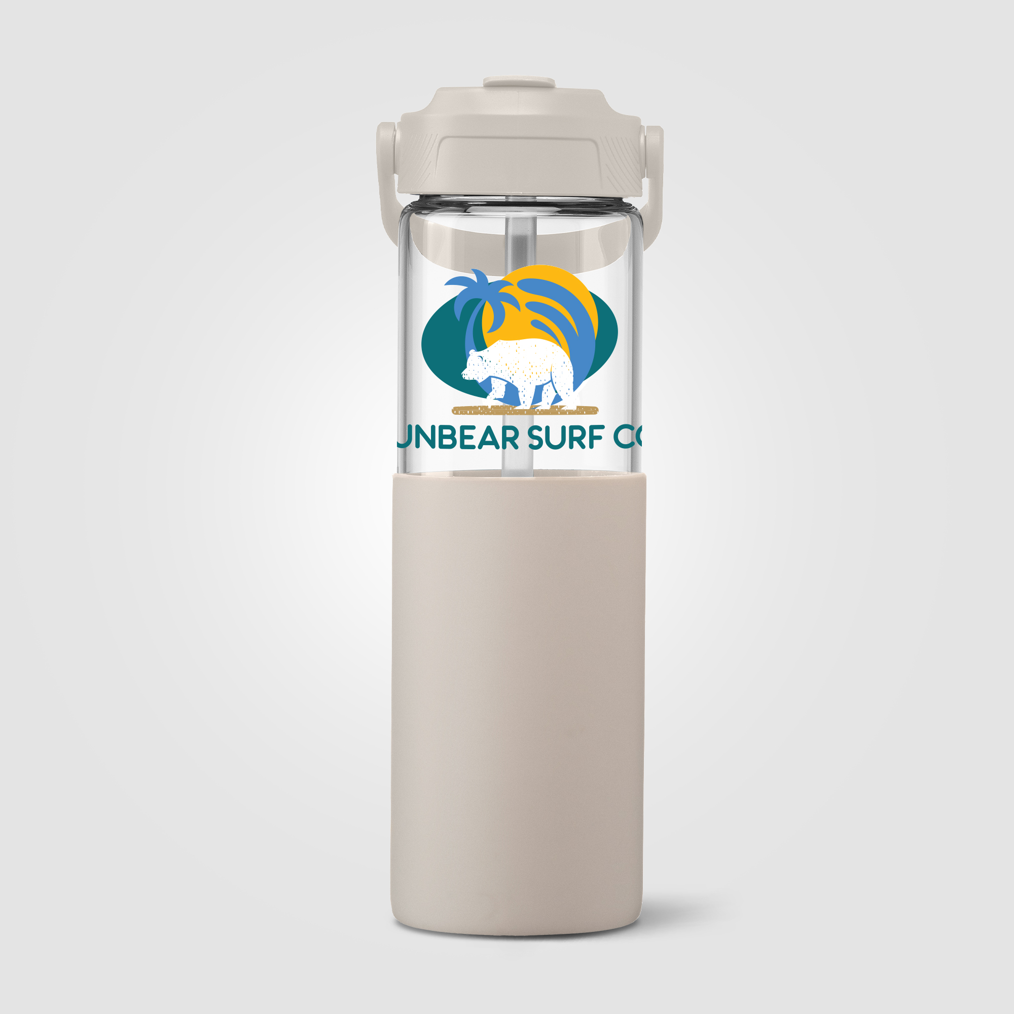 Gourde Juno en verre avec housse en silicone et paille – 650 ml