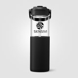 Vue 8 de Gourde Juno en verre avec housse en silicone et paille – 650 ml