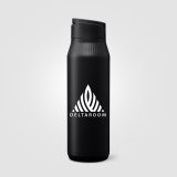 Vue 3 de Gourde Majesty en acier inoxydable recyclé avec support selfie – 750 ml